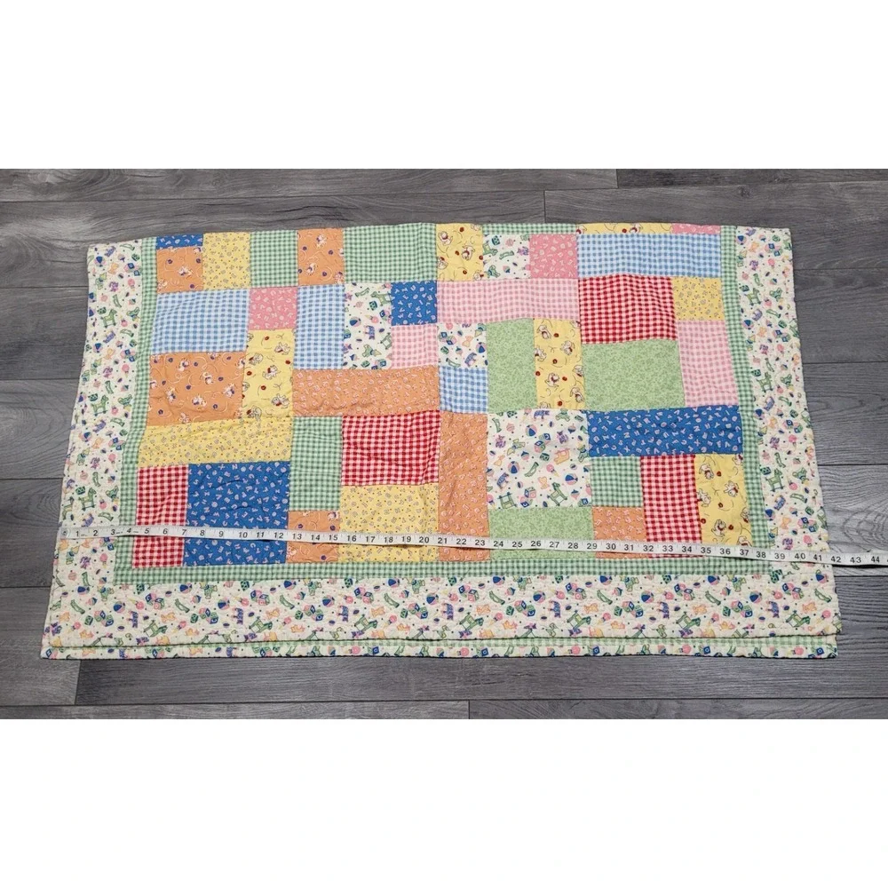 Patchwork Baby Blanket Quilt Multi-color Approximately 50 x 41 inches